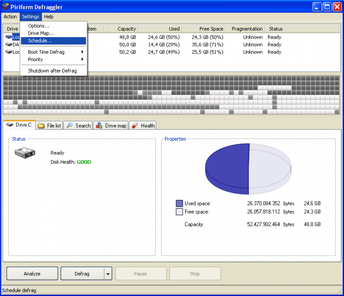 Optimizing hard drive’s performance with defragger